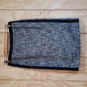 L.K. Bennett London Julie Black White Tweed Pencil Skirt Size 6